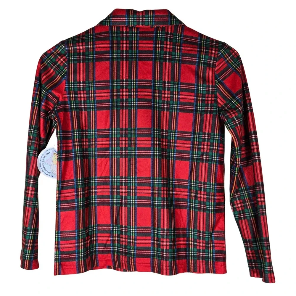 Holiday Lane Kids L 10-12 Brinkley Plaid Pajama Set Red Green Tartan NEW